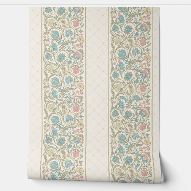  Floral-grens Behang (Afrollen)