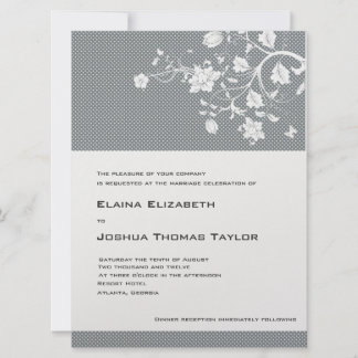 Floral Grey and White op metallisch ijs Kaart