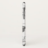  Floral Grey en White print met monogram Case-Mate iPhone Case (Achterkant/links)