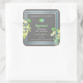 Floral Grey Product Packaging Labels Silver Effect (Tas)