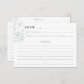 Floral Grey Recipcard (Voorkant / Achterkant)