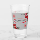 Floral Grey & Red Happy Moederdag | Glas (Voorkant)