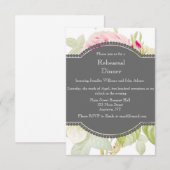 Floral Grey Rehearsal Dinner Invitations Kaart (Voorkant / Achterkant)