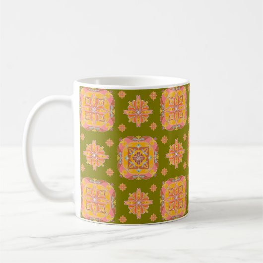 Floral Grid Ceramic Mug (Gauche)