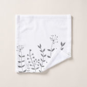 Floral gris et blanc moderne (Gant de toilette)
