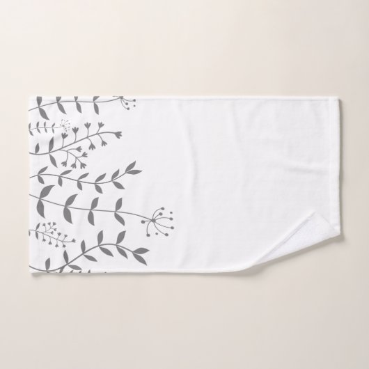 Floral gris et blanc moderne (Serviette à main)