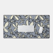Floral Gris et motif de fleur de crème (Clavier et souris)