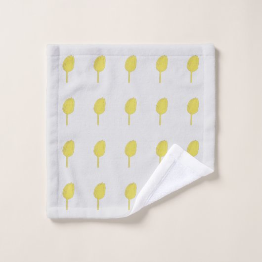 Floral gris gris or or jaune Tulip Motifs (Gant de toilette)