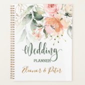Floral, groenbladerblad Wedding Planner (Voorkant)