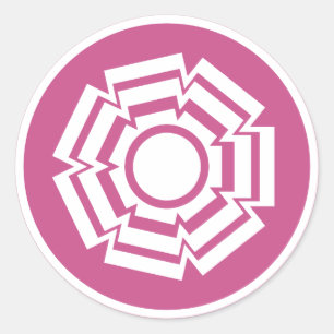 Floral Groove Stickers, Magenta Ronde Sticker