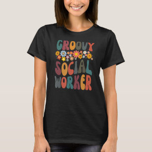 Floral Groovy maatschappelijk werker Happy First T-shirt