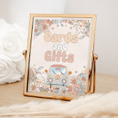 Floral Groovy Retro Hippie Shower Kaarten en gesch Poster