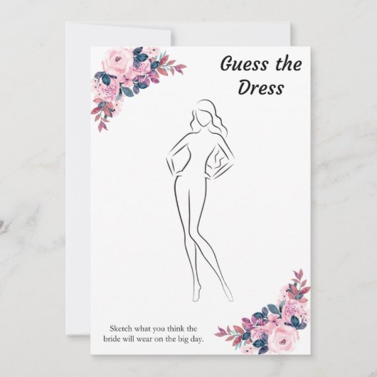 Floral Guess la robe Fête des mariées cartes de je (Devant)