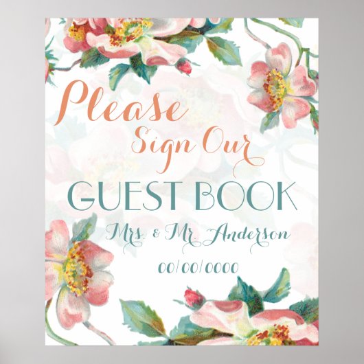 Floral-guestbook Poster (Voorkant)
