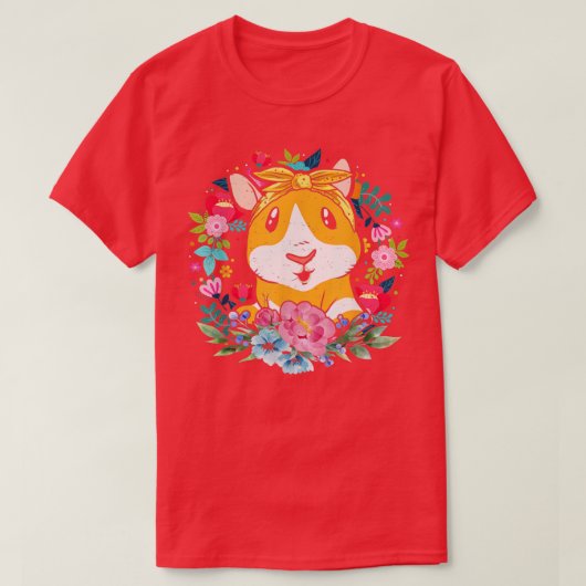 Floral Guinea Pig T-shirt (Design voorkant)