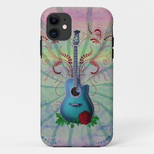 Floral Guitar Case-Mate iPhone Case (Achterkant)