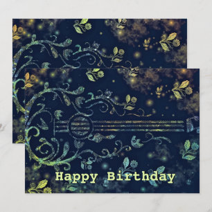 Floral Guitar Happy Birthday Kaart
