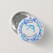 Floral Gymnastics Party Button (Voorkant /achterkant)