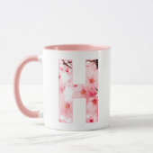 Floral H Initial Mug | Personalized Name & Traits (Gauche)