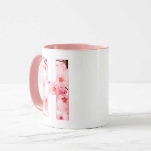 Floral H Initial Mug | Personalized Name & Traits (Devant gauche)