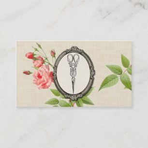 Floral Hair Stylist Shears Scissors Visitekaartje