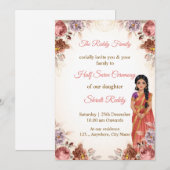 Floral Half Saree Ceremony Invitation (Devant / Derrière)