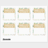 Floral Hallo mijn naam is Sticker (Vel)