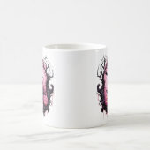 Floral Halloween Pink Haunted House Koffiemok (Center)