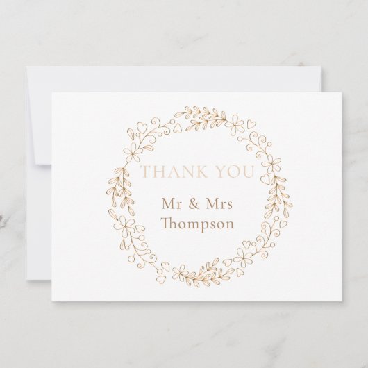Floral Halo Laurel Garland Mariage Merci (Devant)