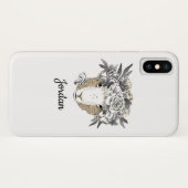Floral Halo Sheep | Jouw namen toevoegen Case-Mate iPhone Case (Achterkant (horizontaal))