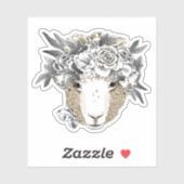 Floral Halo Sheep Sticker (Vel)