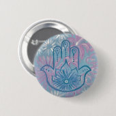 Floral Hamsa Button (Voorkant /achterkant)