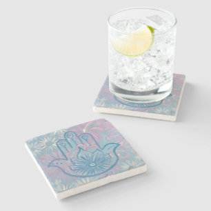 Floral Hamsa Stone Onderzetter