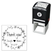 Floral Hand Drawn Wreated Dank u persoonlijk Zelfinktende Stempel (In situ)