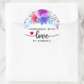 Floral Handmade with Love Ronde Sticker (Tas)
