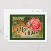  Floral Happy Birthday Briefkaart (Voorkant / Achterkant)