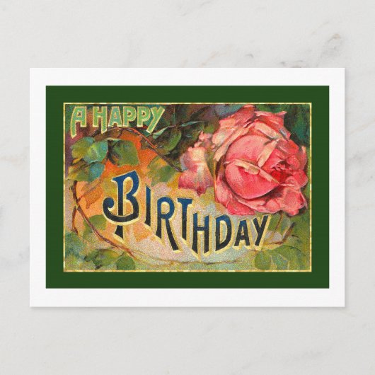 Floral Happy Birthday Briefkaart (Voorkant)