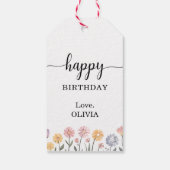 Floral Happy Birthday Cadeaulabel (Achterkant)