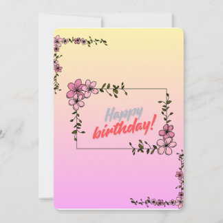 Floral Happy Birthday Card Kaart