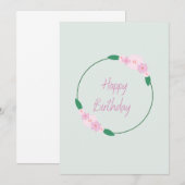 Floral Happy Birthday-kaart Kaart (Voorkant / Achterkant)