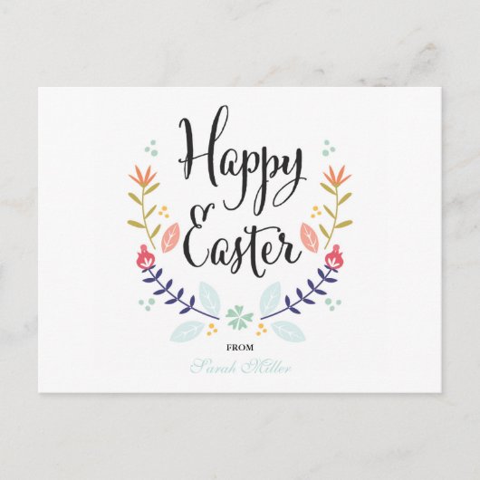 Floral Happy Easter Briefkaart (Voorkant)