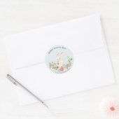 Floral Happy Easter Day Event Custom Rabbit Ronde Sticker (Envelop)