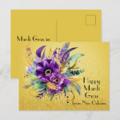 Floral Happy Mardi Gras uit New Orleans Briefkaart (Voorkant / Achterkant)
