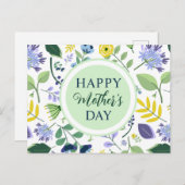 Floral Happy Moederdag Briefkaart (Voorkant / Achterkant)