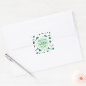 Floral Happy Moederdag Vierkante Sticker (Envelop)