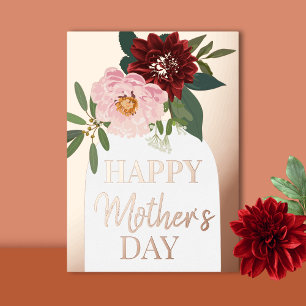Floral Happy Mother's Day Gold Foil Carte de vacan