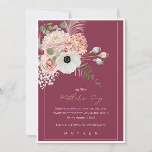 Floral Happy Mothers Day Kaart Elegant Cadeau voor