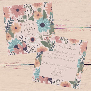 Floral Happy Mothers Day Maman Carte de voeux