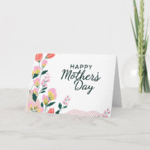 Floral Happy Mothers Day Roze Sinaasappel Geel