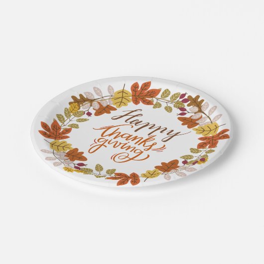 Floral Happy Thanksgiving-tablet Papieren Bordje (Gekanteld)
